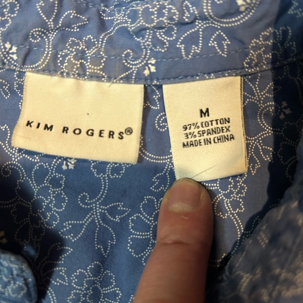 Blue Floral Button-Up Shirt - Picture 3 of 3